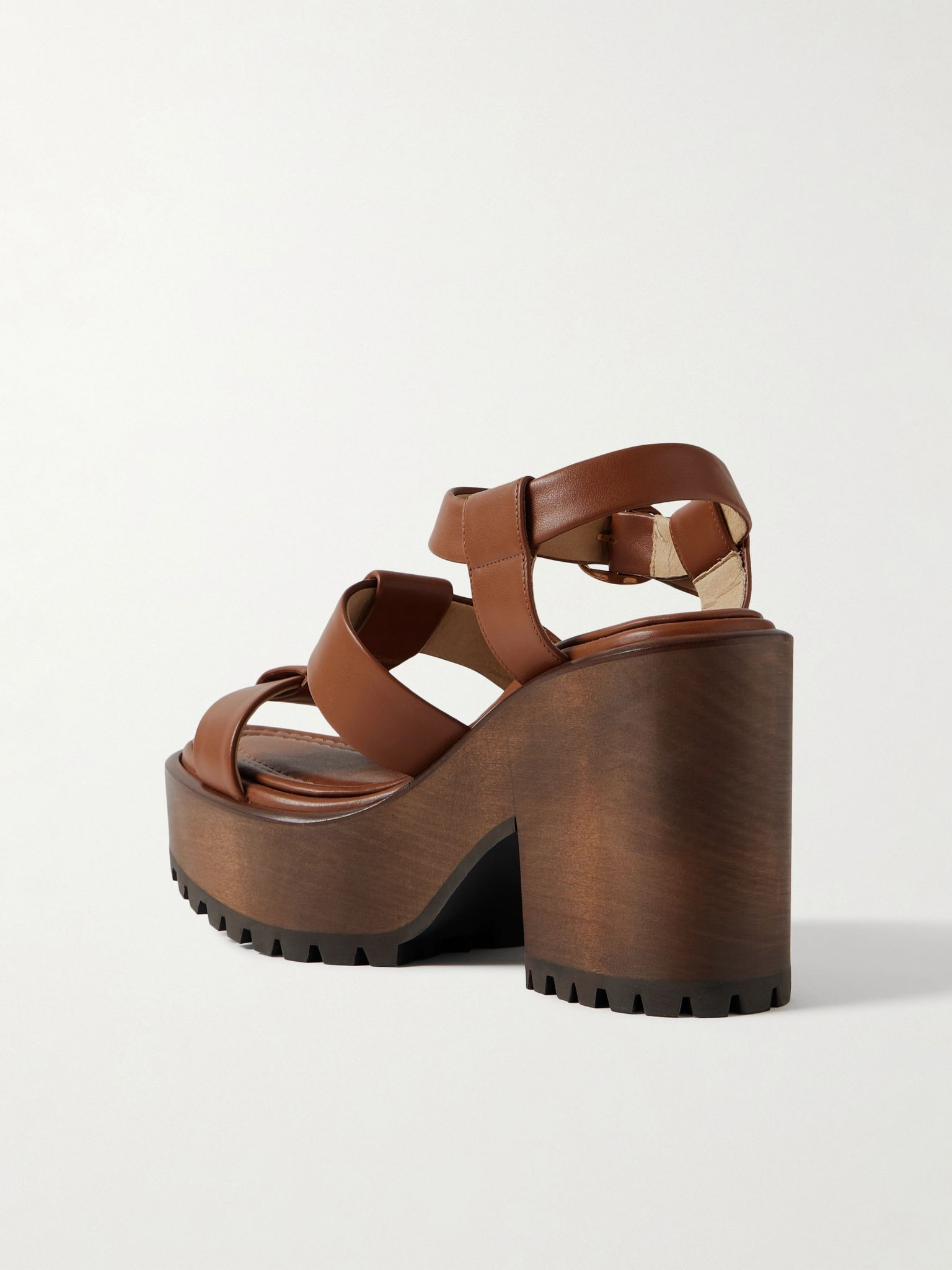 Hera leather platform sandals Tan - 3