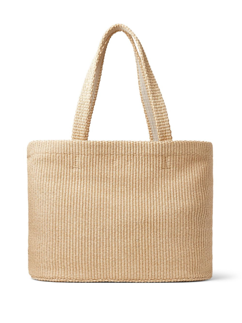logo-embroidered raffia beach bag - 3