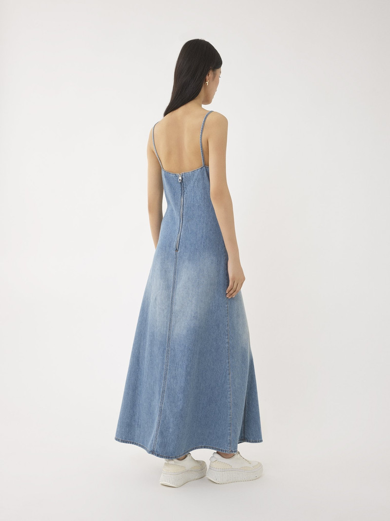 LONG FLARE DENIM DRESS 4