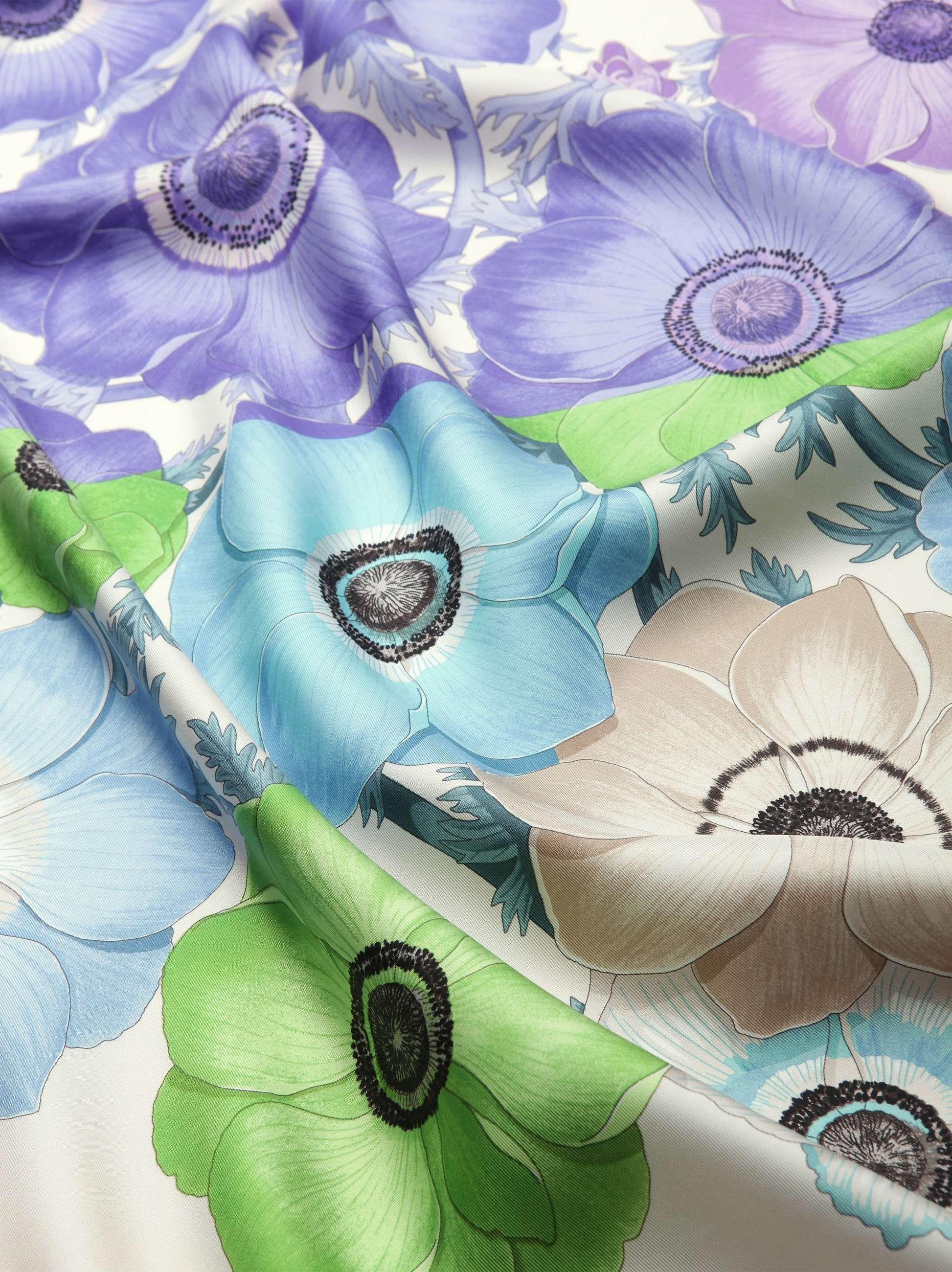 Anemone print silk foulard - 4