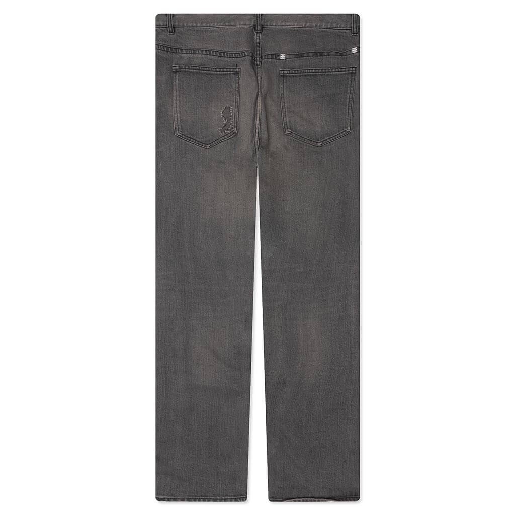 DISTRESSED DENIM TROUSERS - BLACK - 2