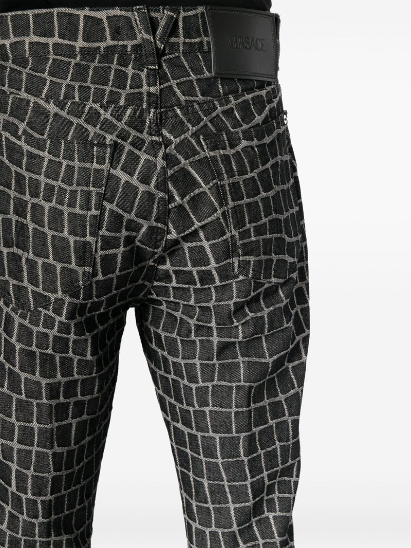 crocodile-print straight-leg jeans 5