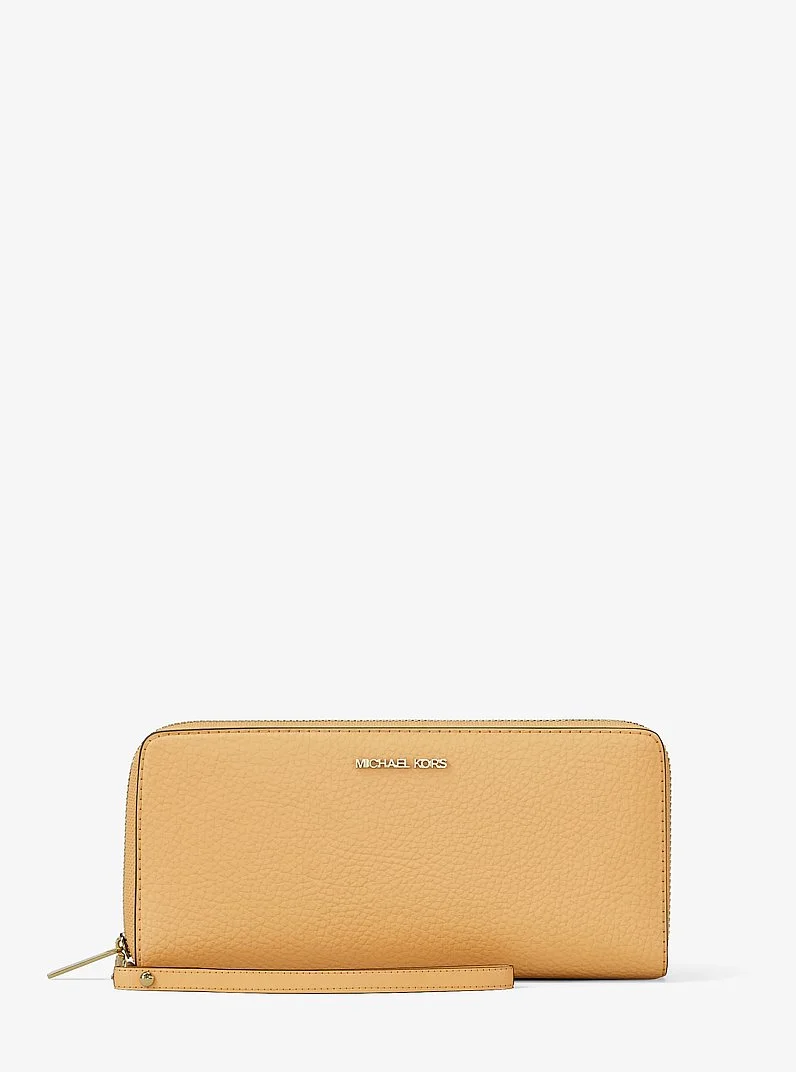 Jet Set Travel Large Pebbled Leather Wristlet - 1