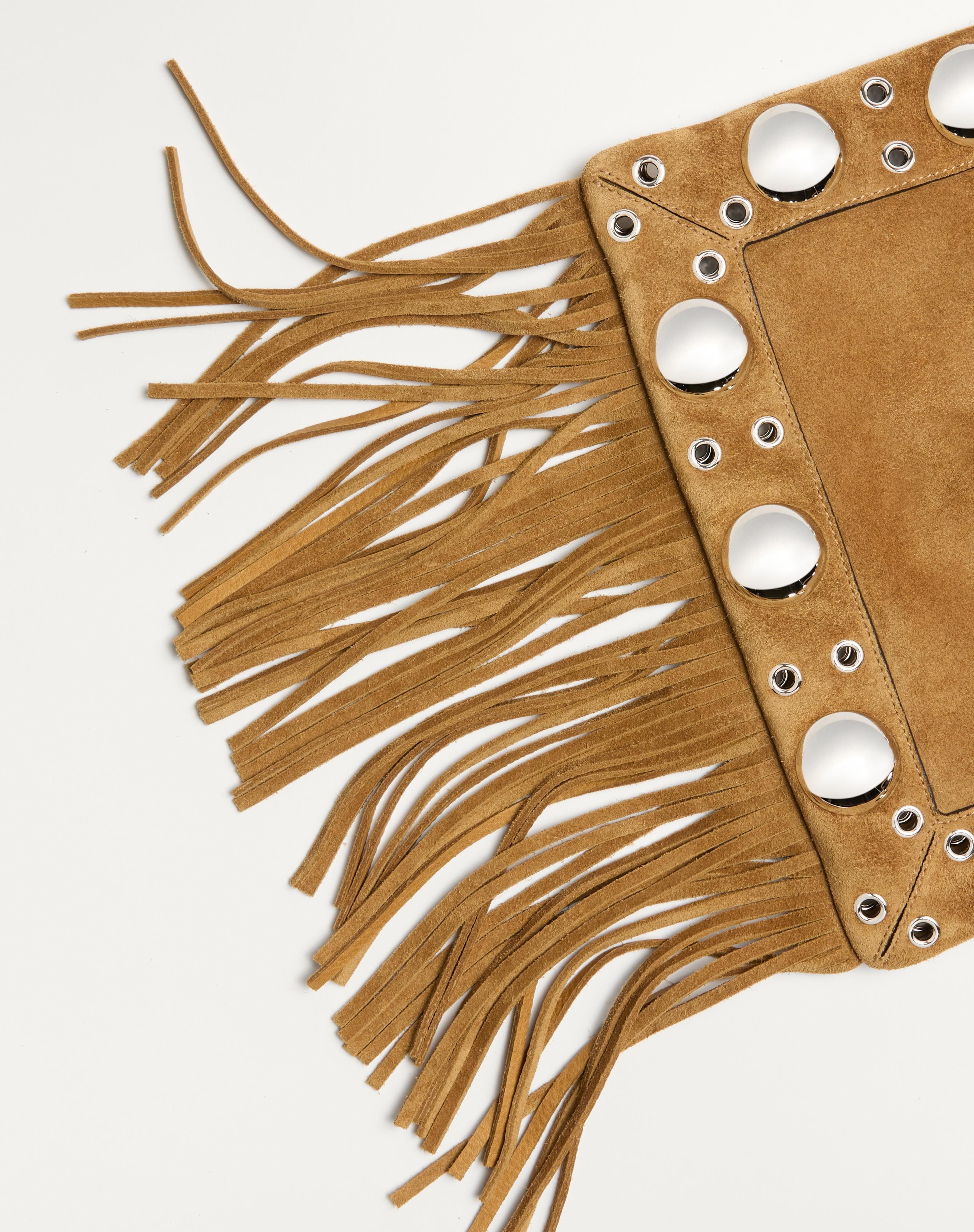 VALENTINO GARAVANI NELLCÔTE SUEDE SHOULDER BAG WITH FRINGES - 8