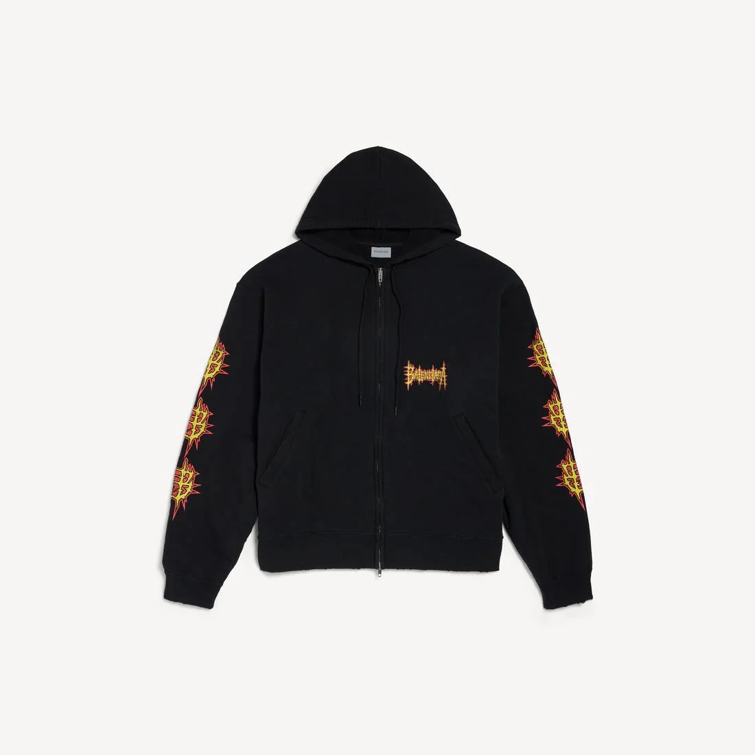Men's Balenciaga Sacré Cœur Oversized Zip-up Hoodie in Black - 1