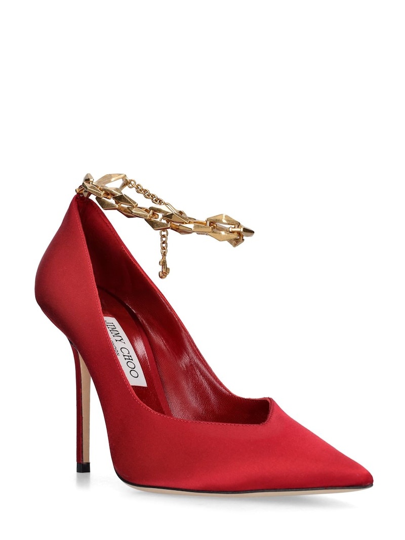 LVR Exclusive 100mm Diamond satin pumps - 5