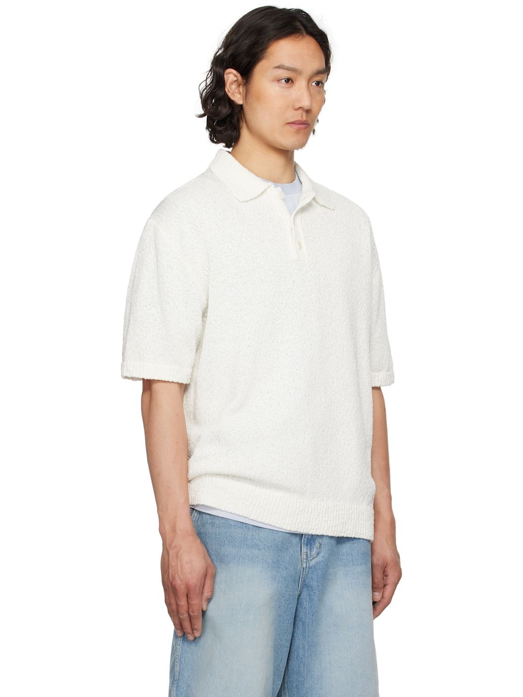 White Knit Polo - 2