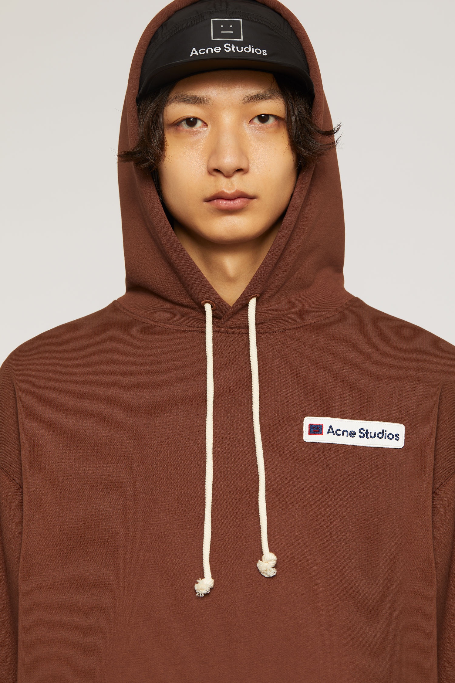 Logo patch hooded sweatshirt dark brown - 6