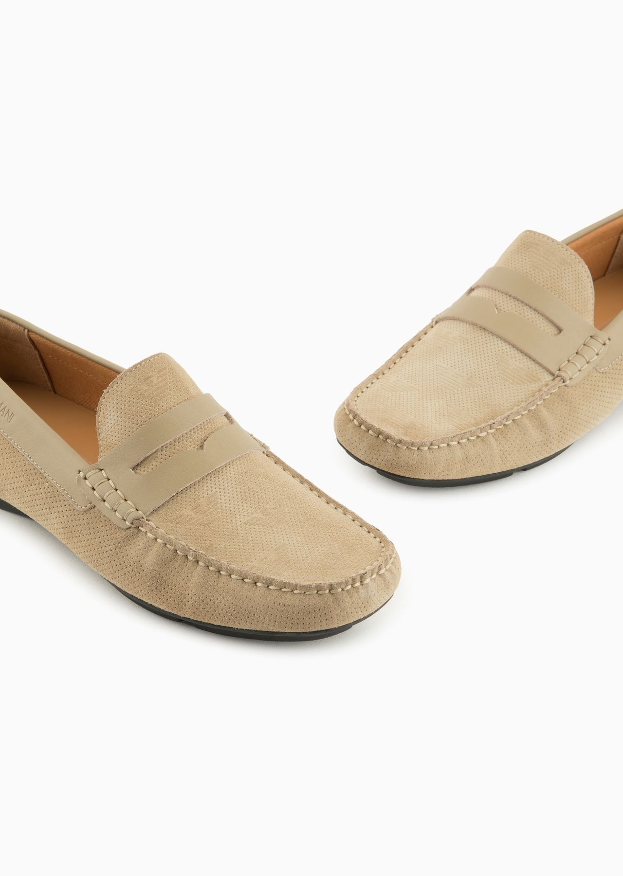 Micro-perforated suede driving loafers - 9