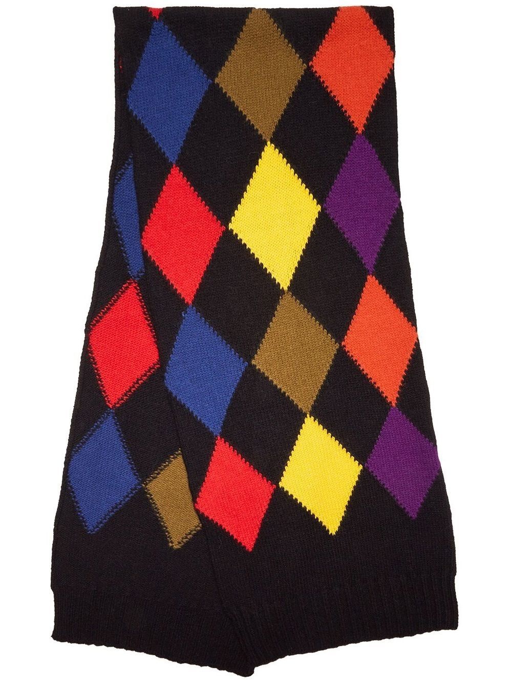 argyle-check knitted scarf - 1