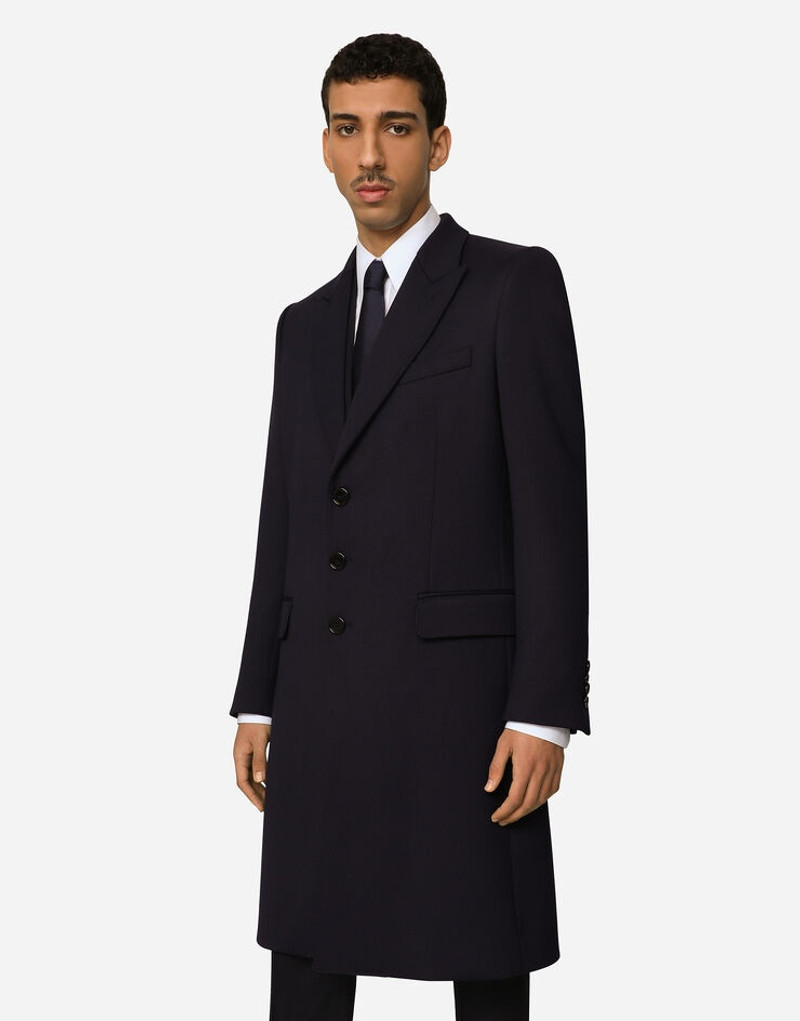 Single-breasted technical stretch wool coat 4