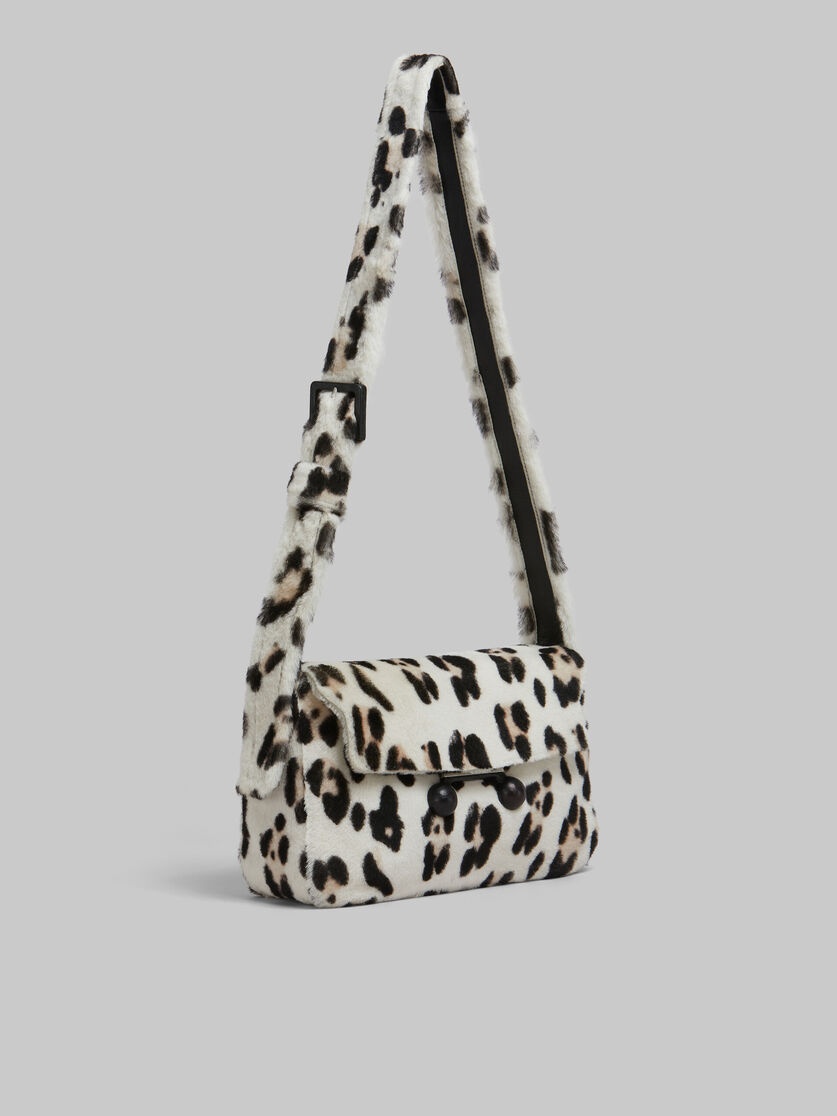 SHEARLING ANIMAL PRINT TRUNKAROO SOFT MEDIUM SHOULDER BAG - 5