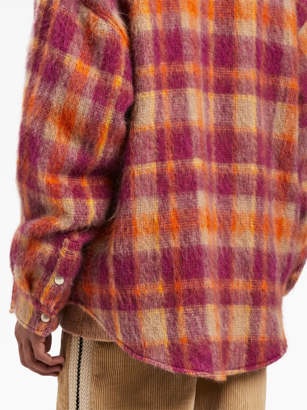 plaid-print shirt jacket - 6