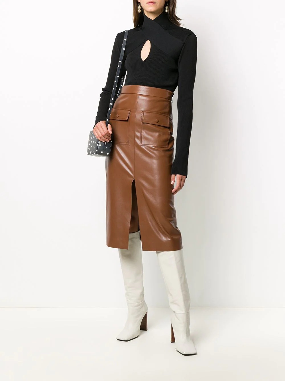 high neck knitted top - 2