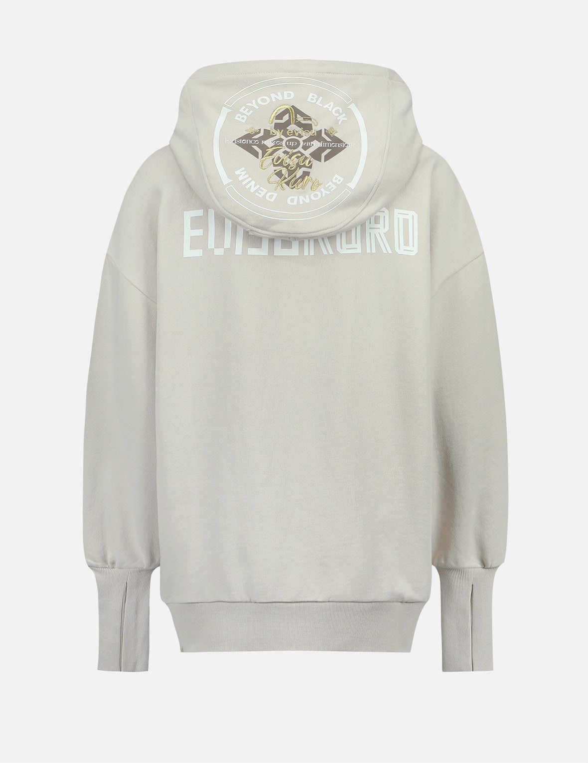 Logo Embroidery and Kamon Print Hoodie - 1