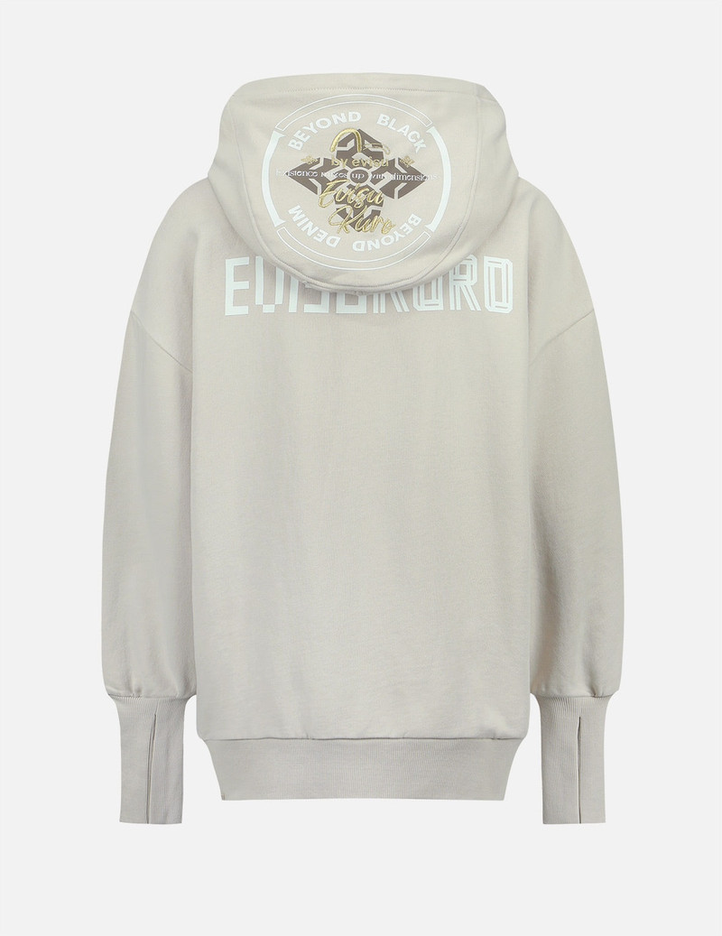 Logo Embroidery and Kamon Print Hoodie 1