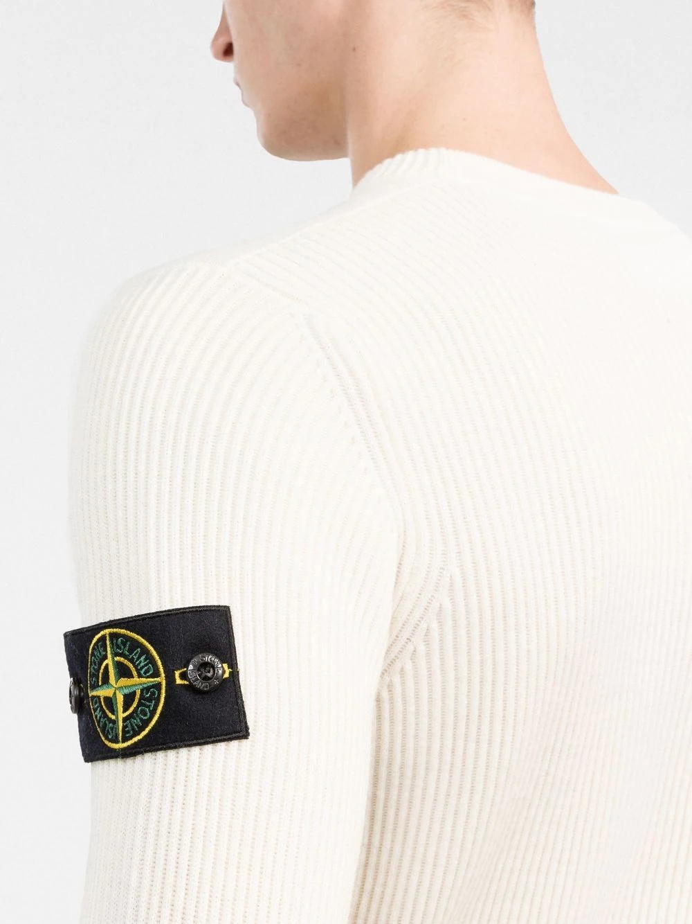 Compass-patch ribbed-knit jumper - 2