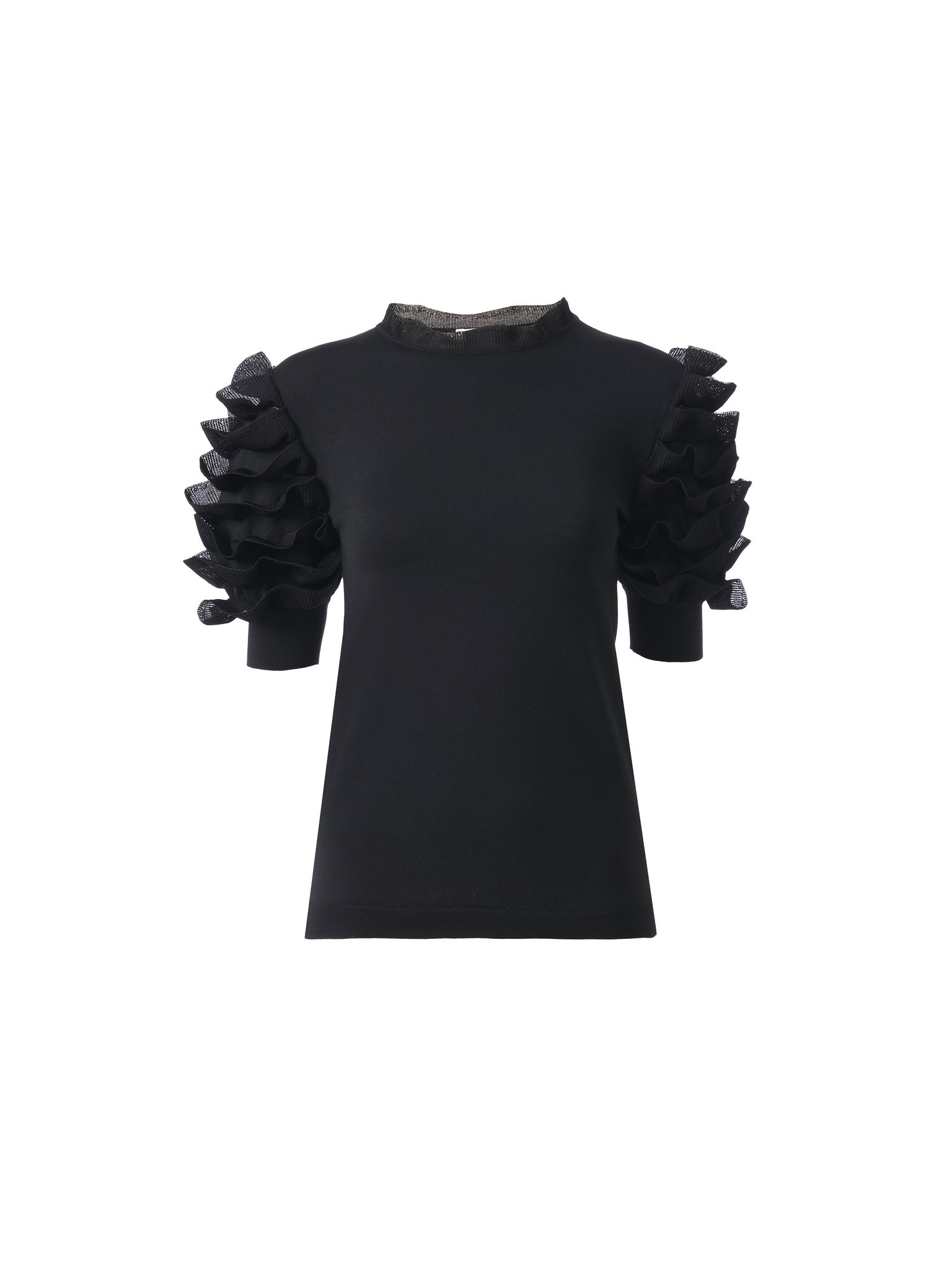 SHORT-SLEEVE RUFFLED TOP - 1