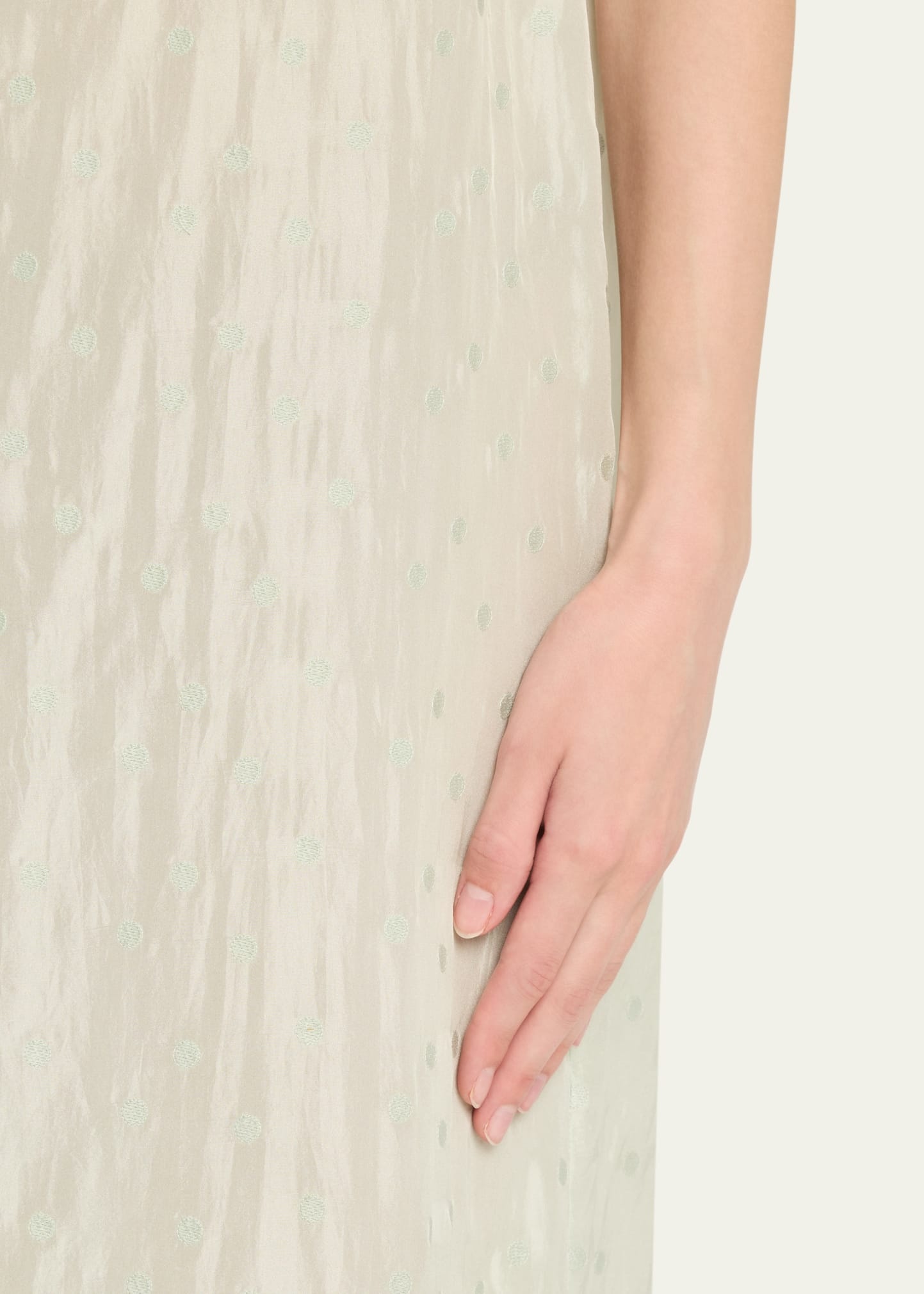 Embroidered Silk Slip Dress - 5