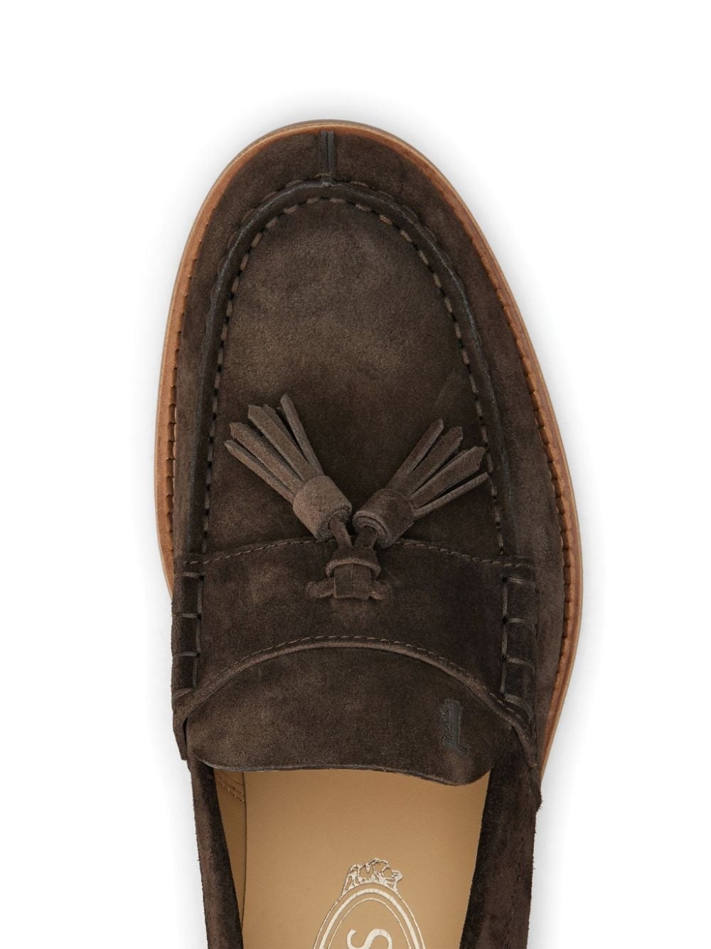 logo-debossed suede loafers - 4