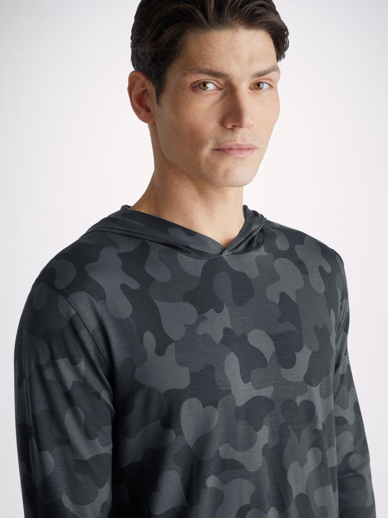 Men's Pullover Hoodie London 11 Micro Modal Black - 5