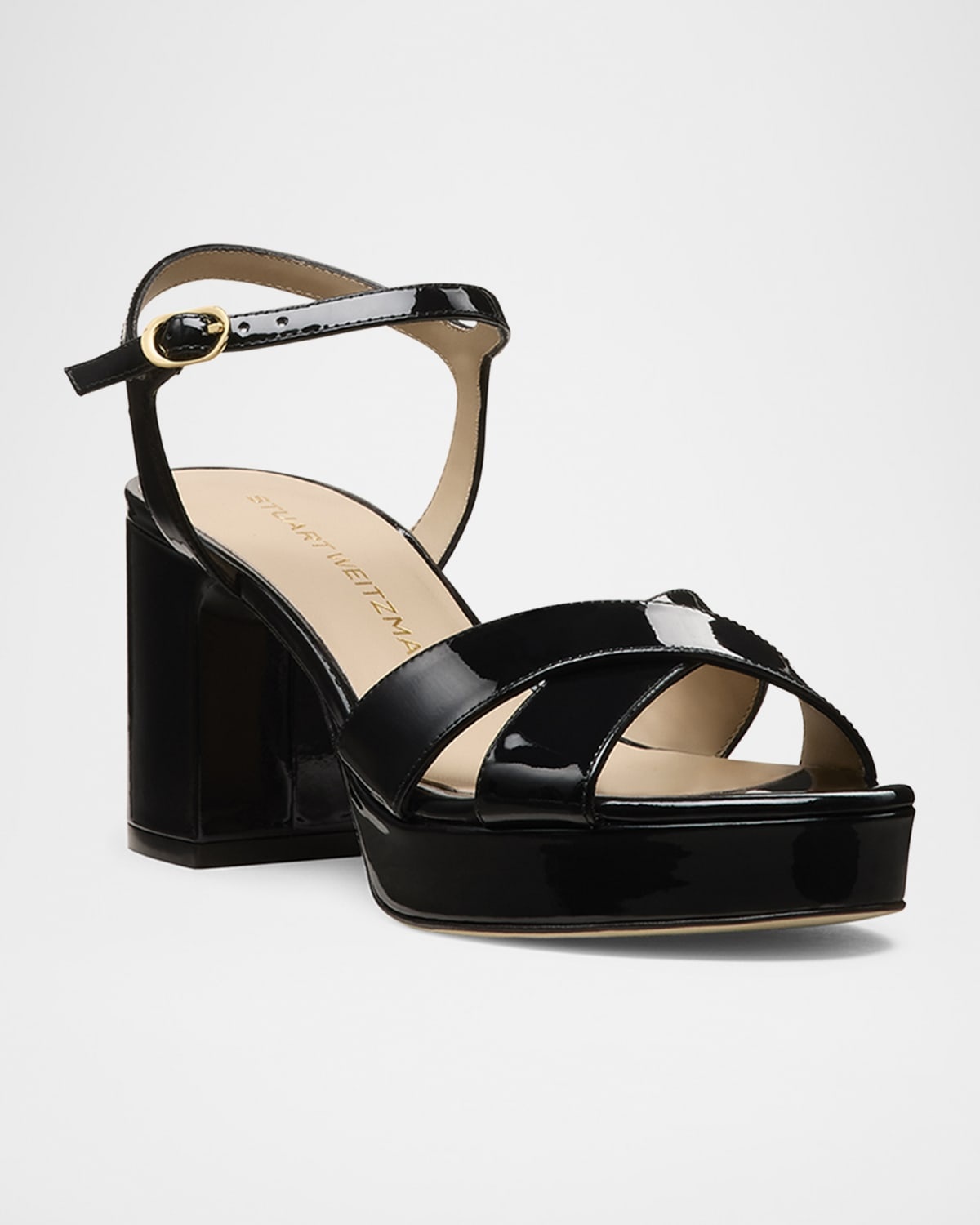 Dayna Patent Crisscross Platform Sandals - 2
