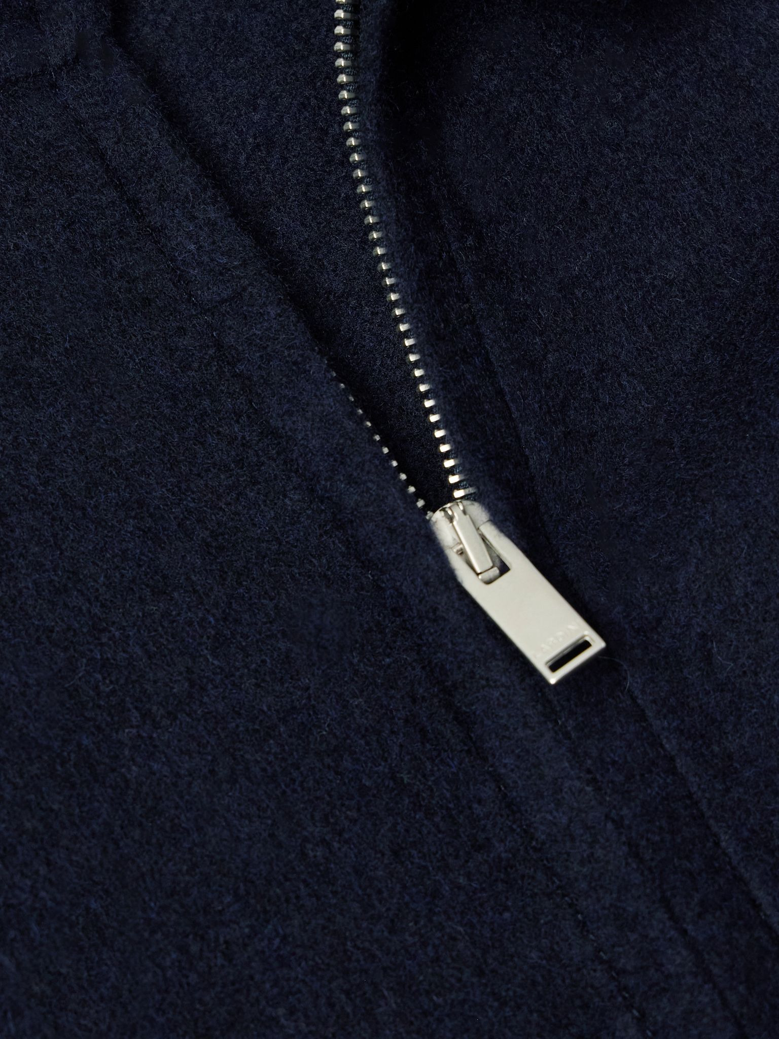 Brushed Wool and Cashmere-Blend Bomber Jacket Navy - 5