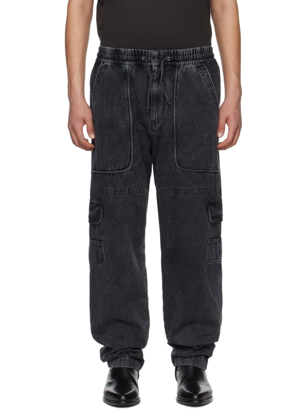 Black Vanni Cargo Pants - 1