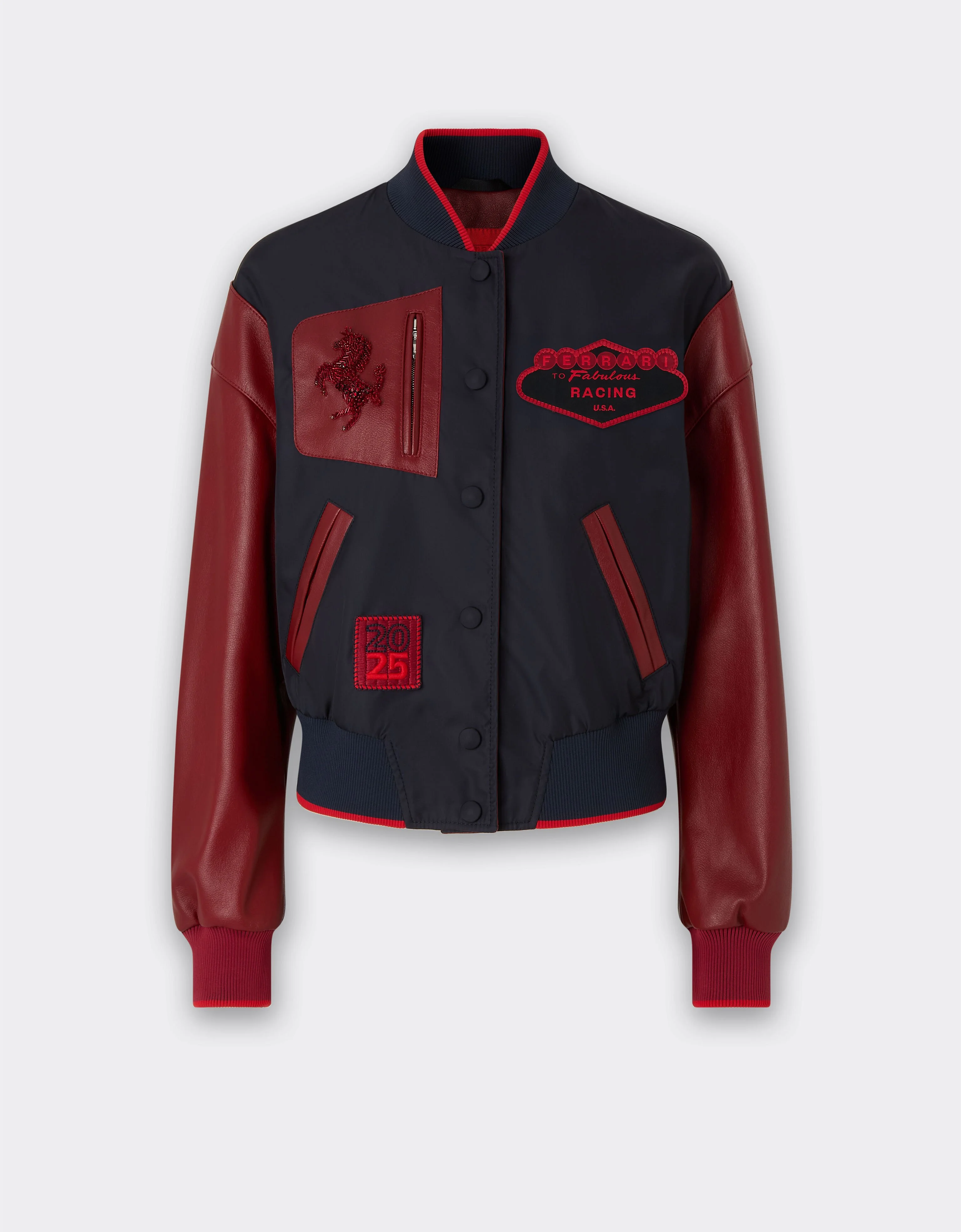 Bomber jacket in Q-Cycle® nylon and leather - 1