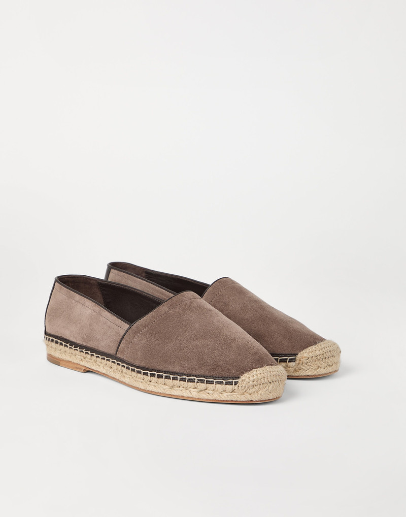 Washed suede espadrilles with piping - 1