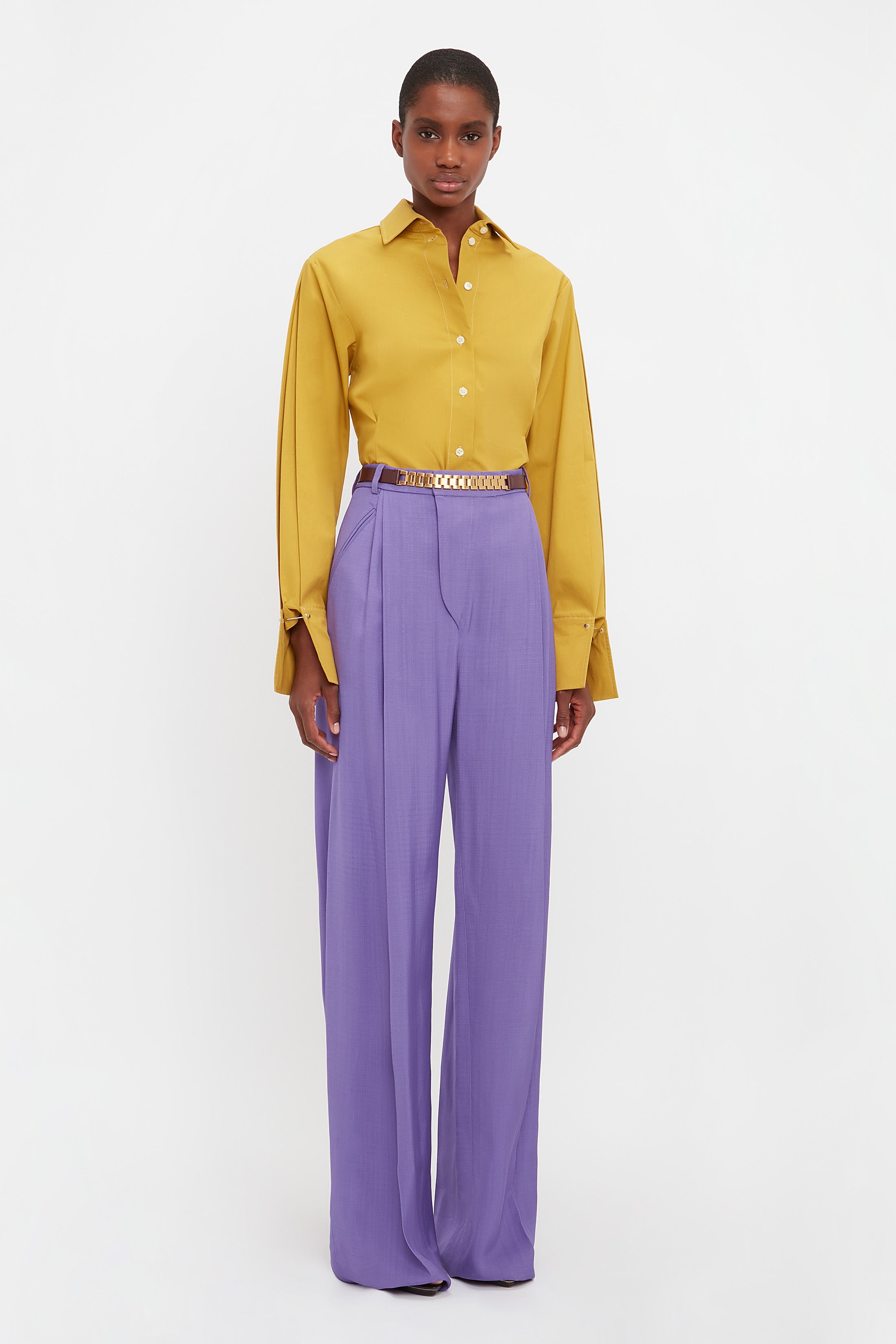 Wide Leg Trouser In Violet - 3