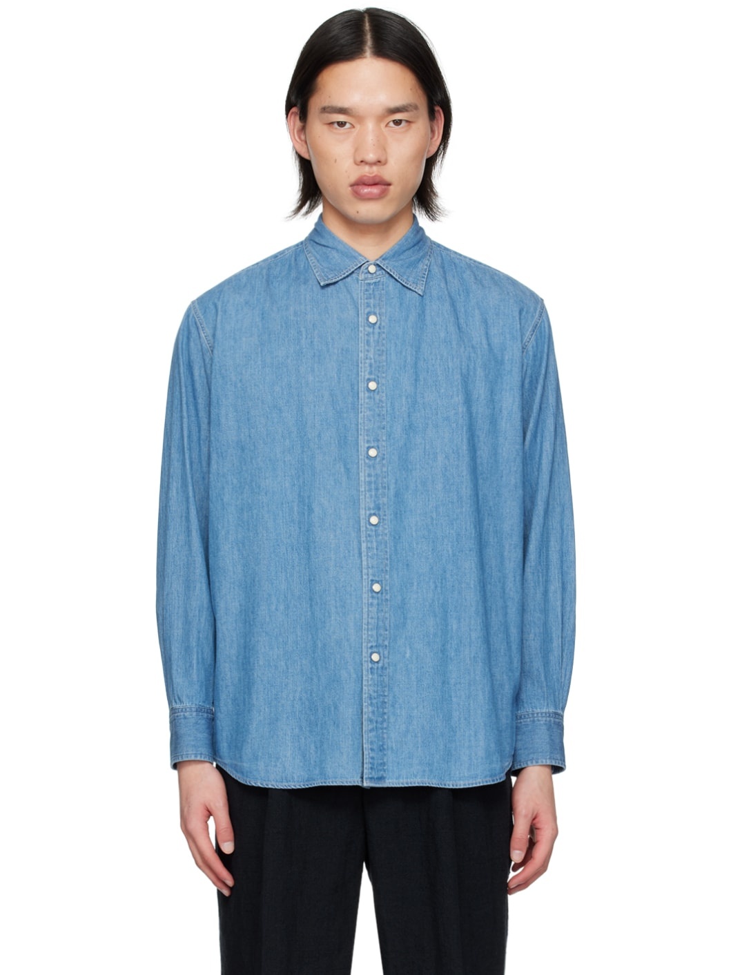 Blue Press-Stud Shirt - 1