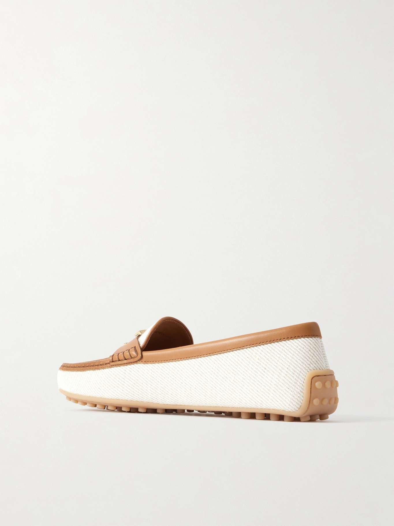 Gomma 10L embellished leather-trimmed canvas loafers Off-white - 3