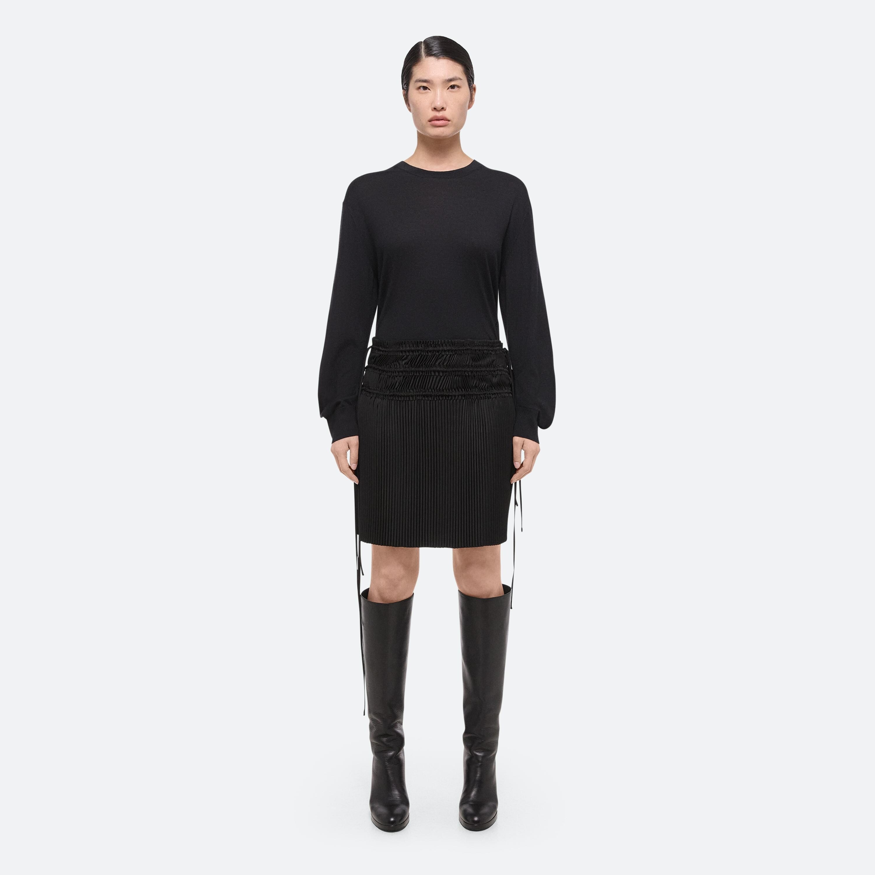 PLEATED SATIN SKIRT - 3