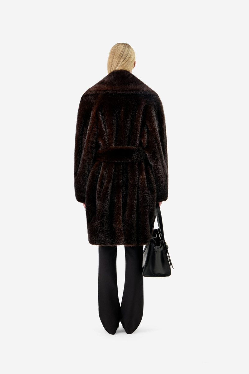Faux Fur Belted Coat 4