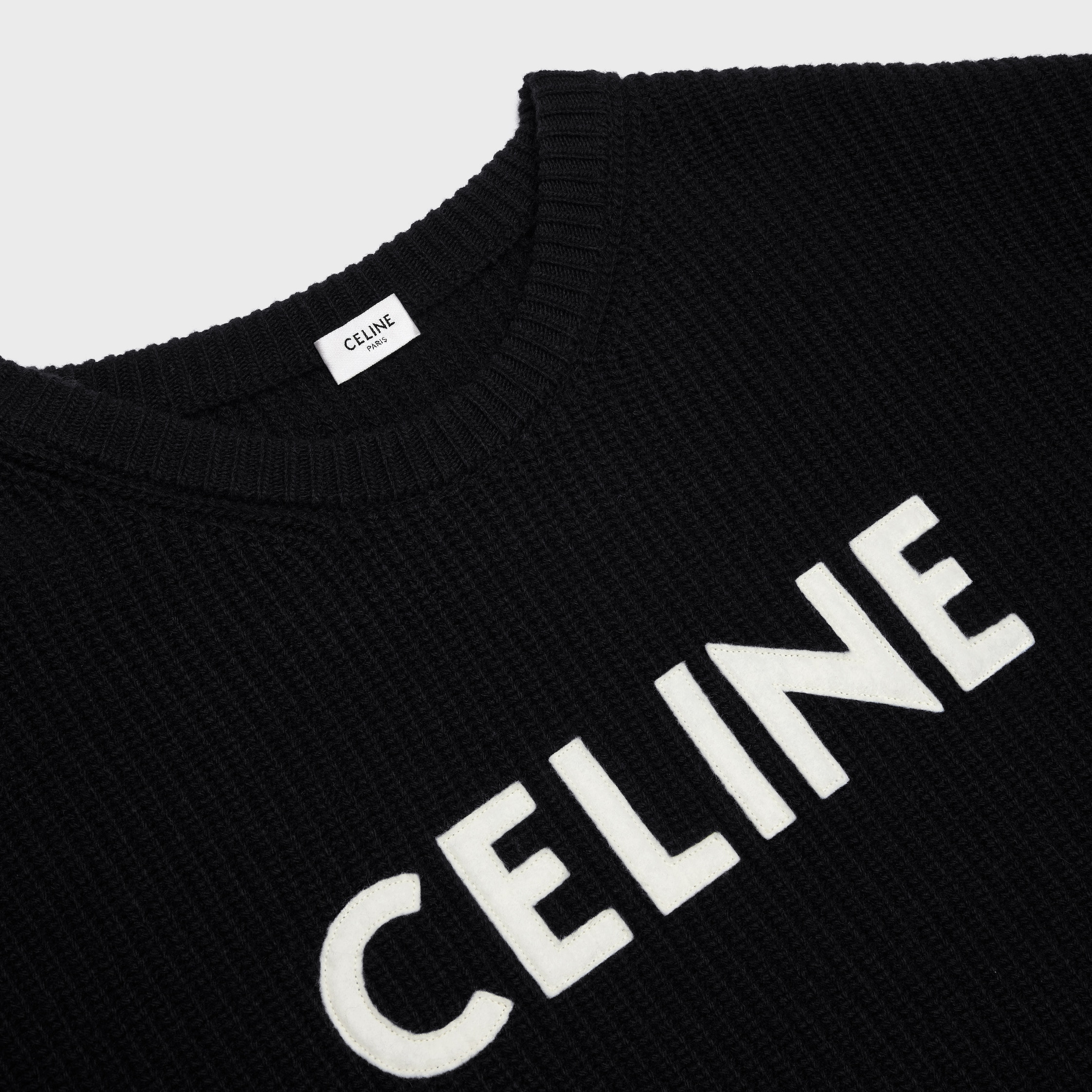 celine oversized sweater in ribbed wool - 3