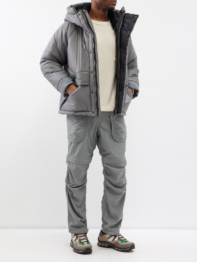 AND WANDER Padded Fleece and Pertex Hooded Jacket for Men