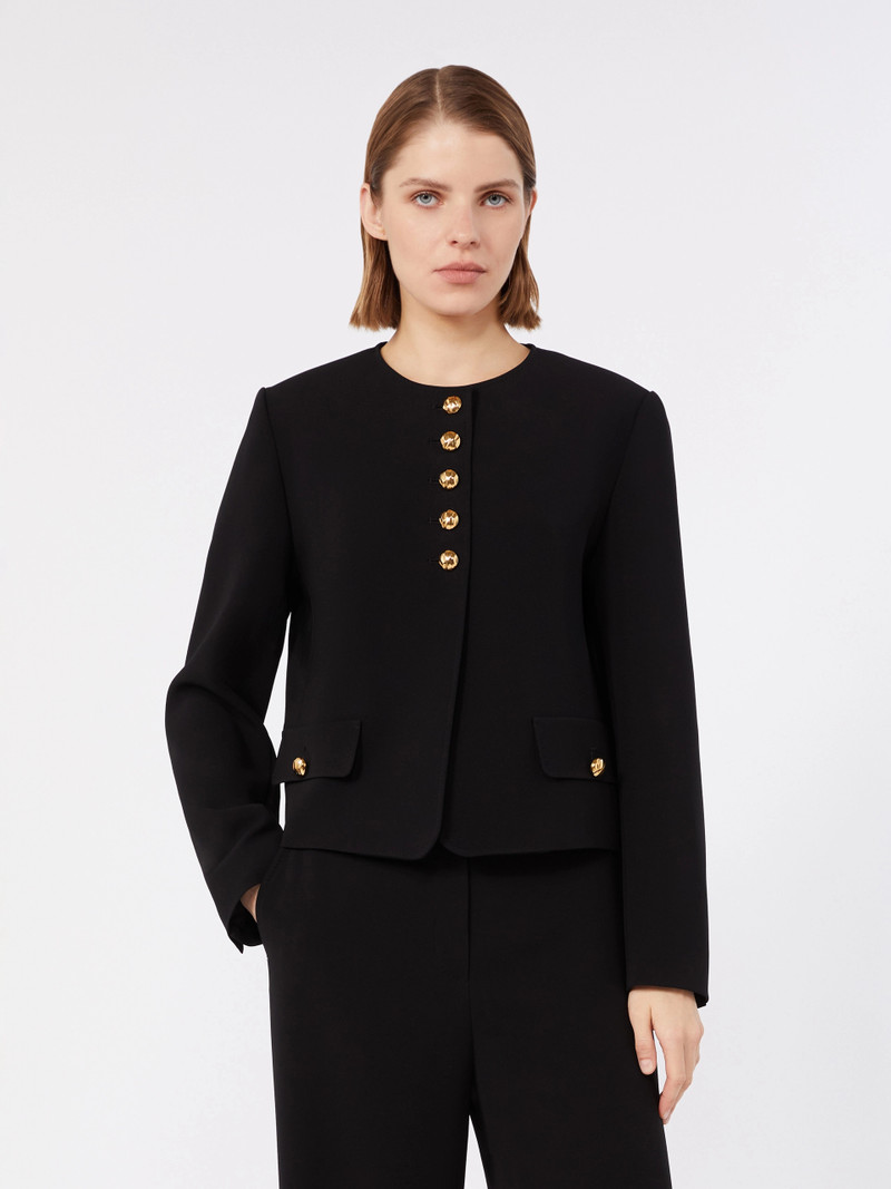 PANIERE Technical cady crew-neck jacket - BLACK 3