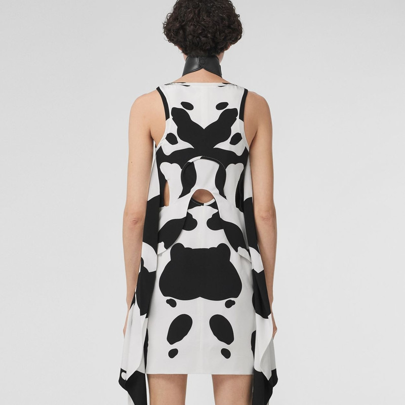 Cow Print Silk Crepe de Chine Dress 4