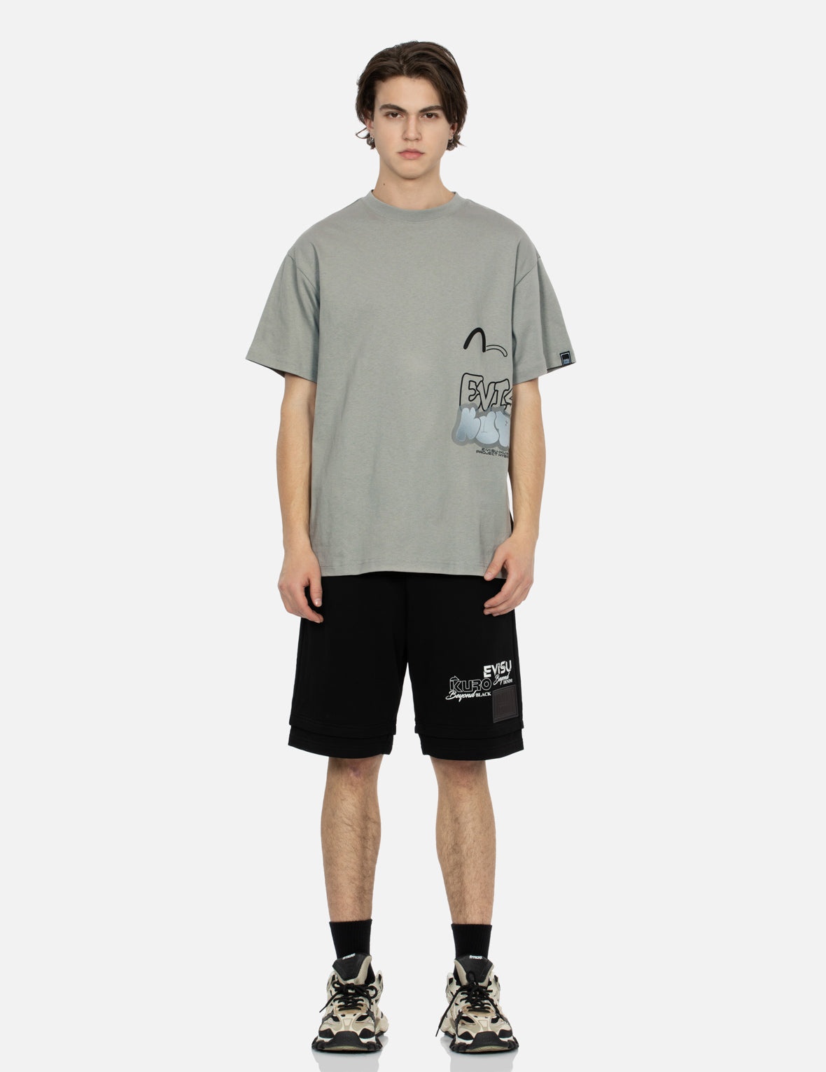 Seagull and Graffiti Logo Print Relax Fit T-Shirt - 5