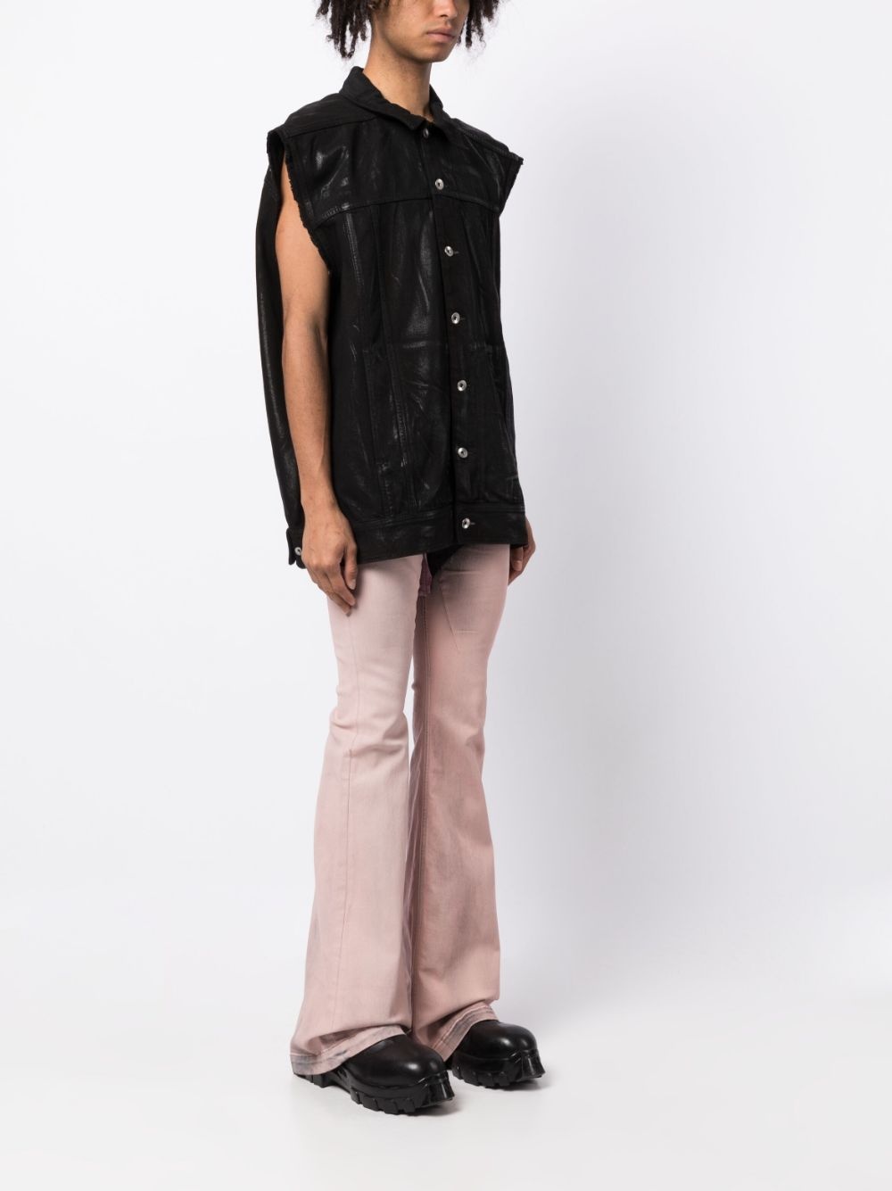 sleeveless wax-coated cotton vest - 4
