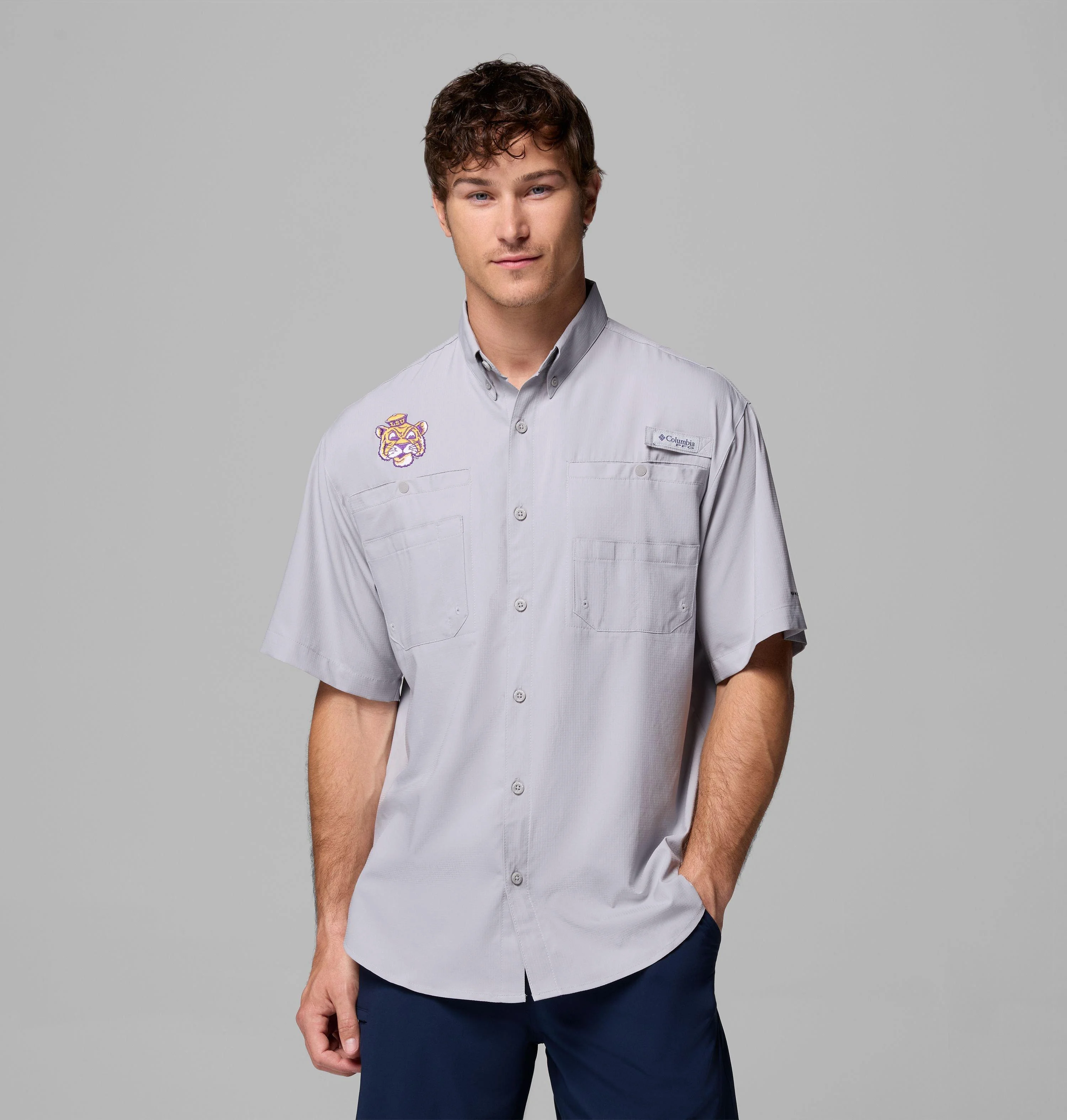 Men's Collegiate PFG Tamiami Short Sleeve Shirt - LSU - 1
