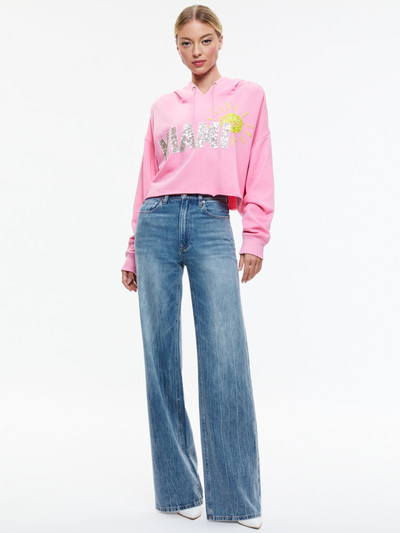 Alice + Olivia SUNNY BOXY CROPPED HOODIE outlook