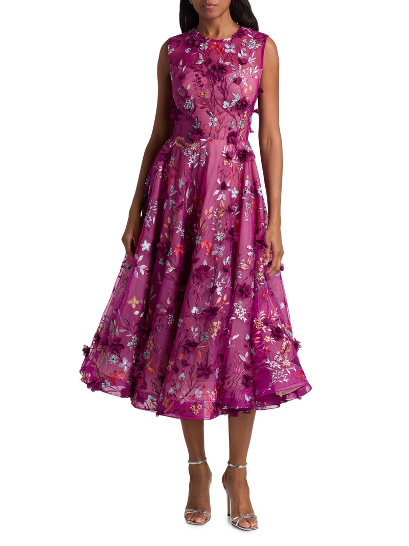 Women's Saba Floral-Embroidered Maxi Dress - Burgundy 3