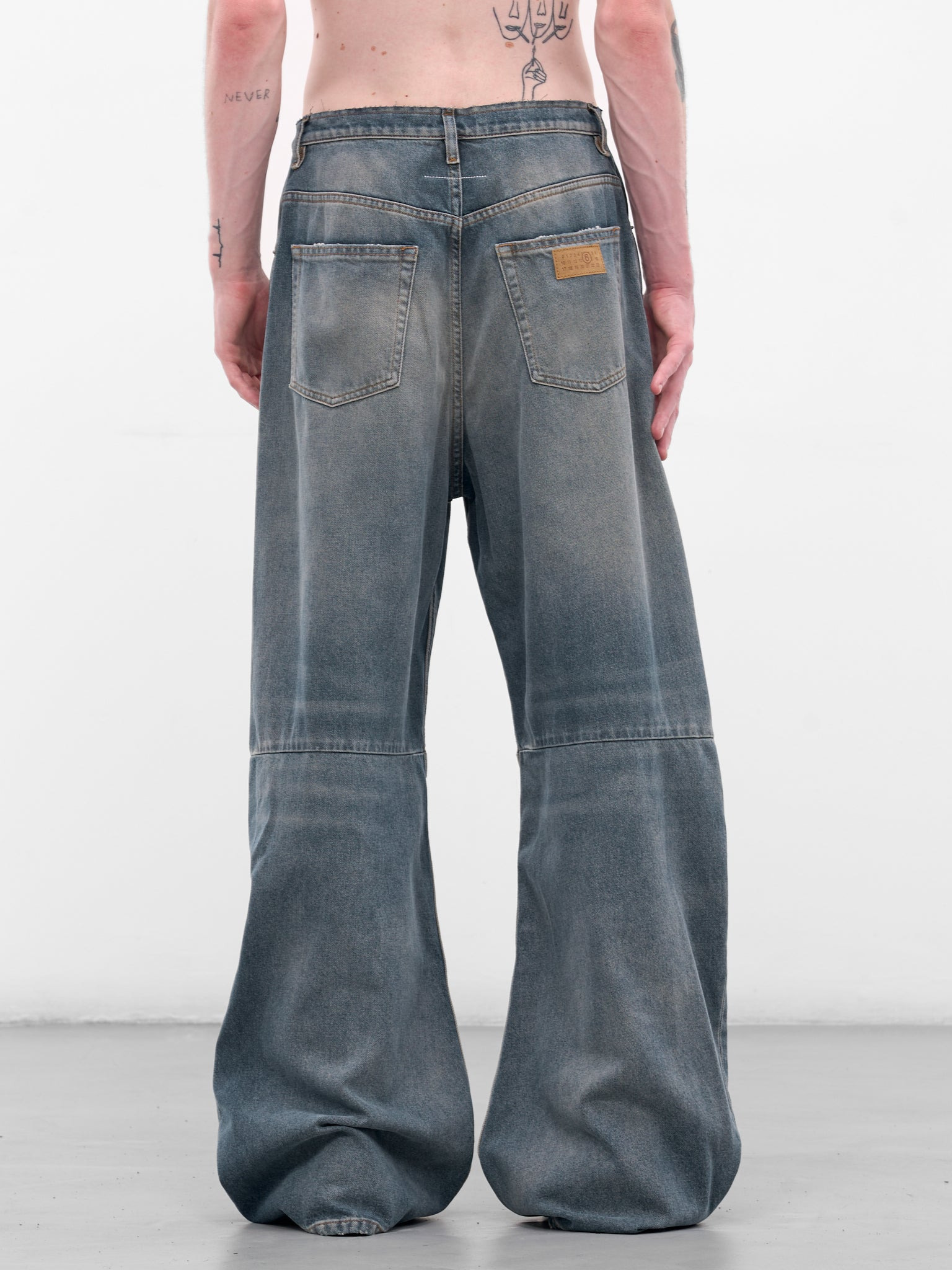 Blue Denim Wide Leg Jeans - 3