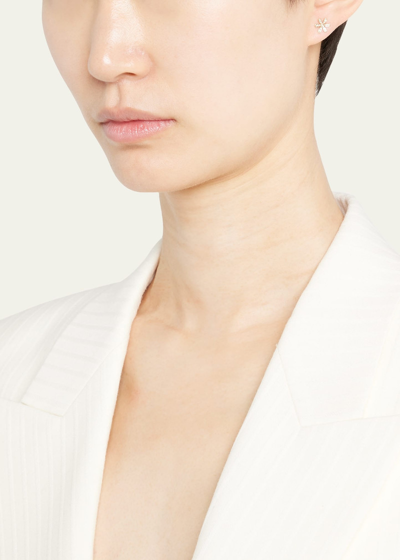 SYDNEY EVAN 14K Gold Daisy Stud Earring with Diamonds outlook