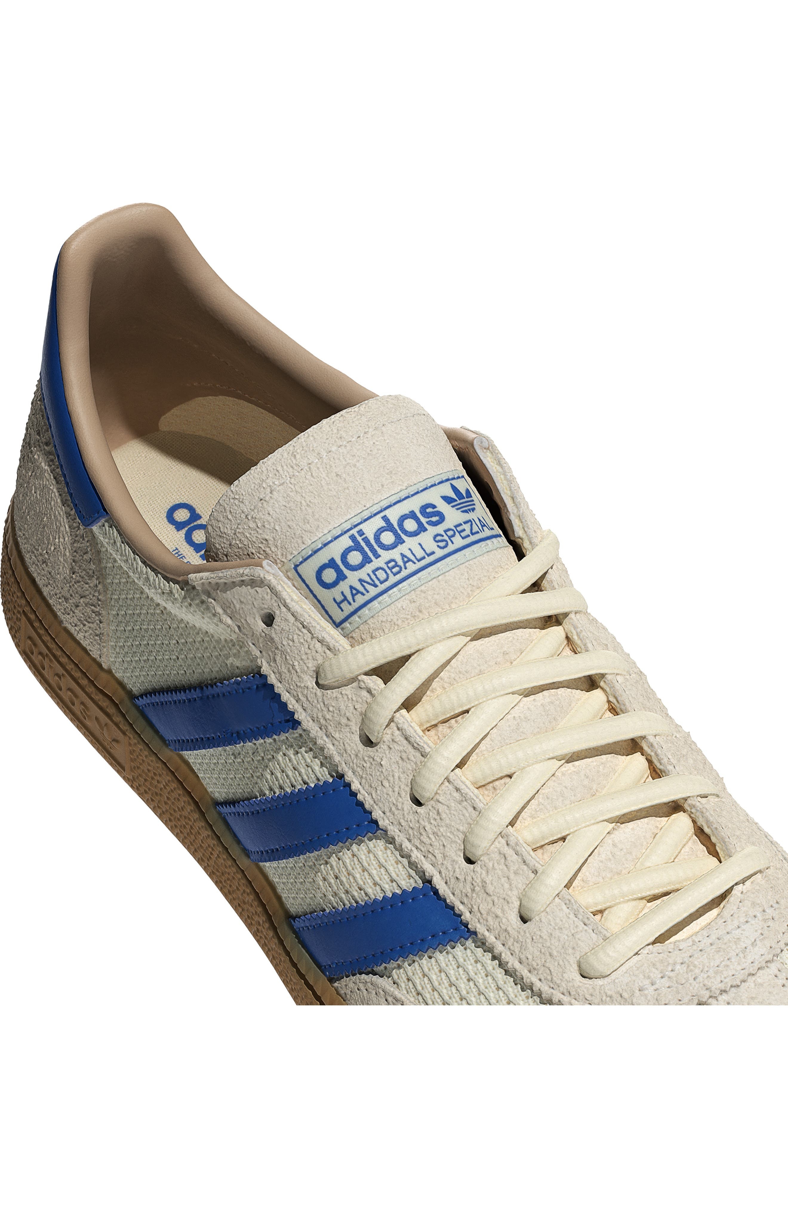 adidas Gender Inclusive Handball Spezial Sneaker in Cream White/Blue/Sandstone at Nordstrom - 8