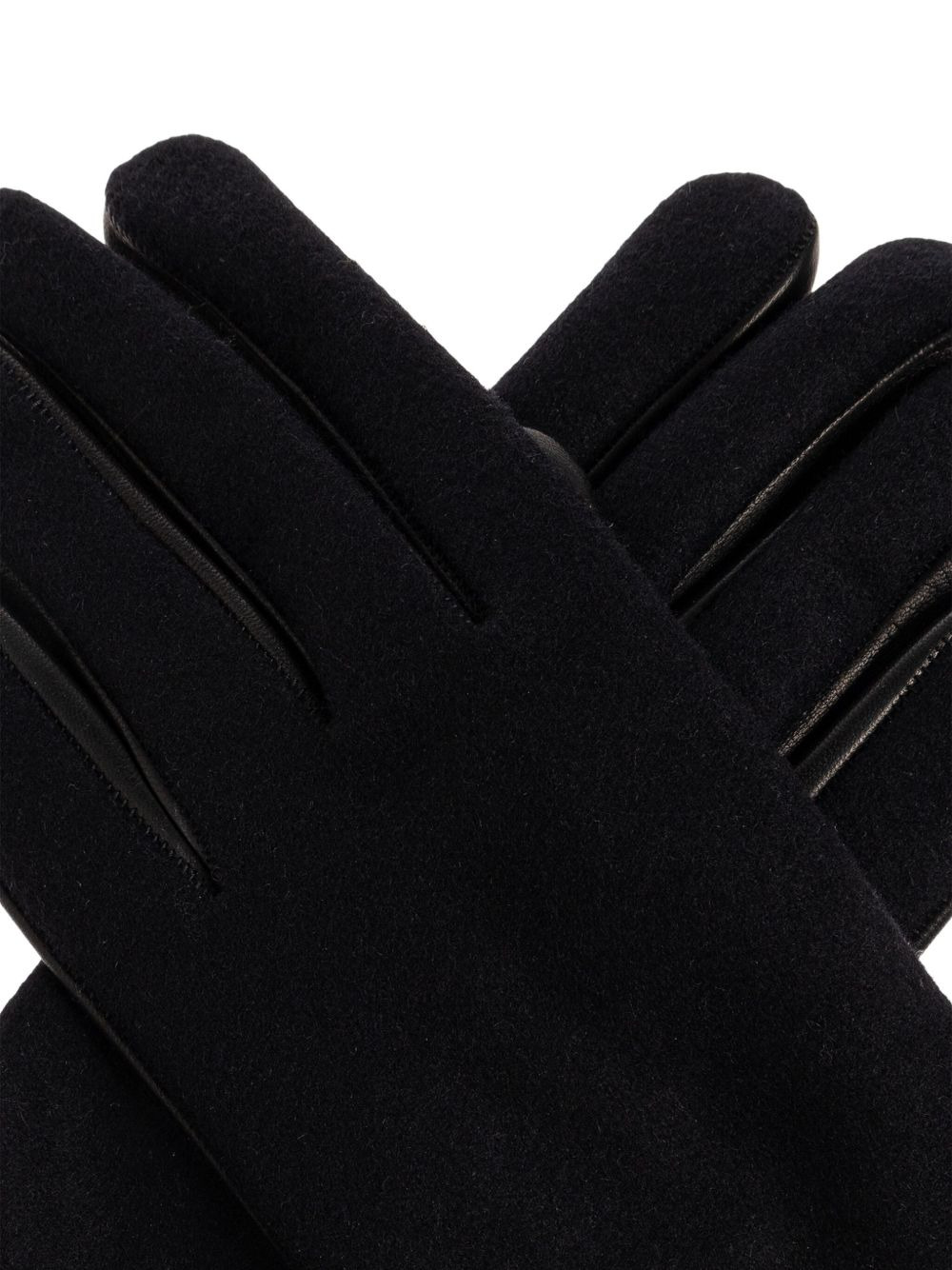 leather-trimmed wool gloves - 4