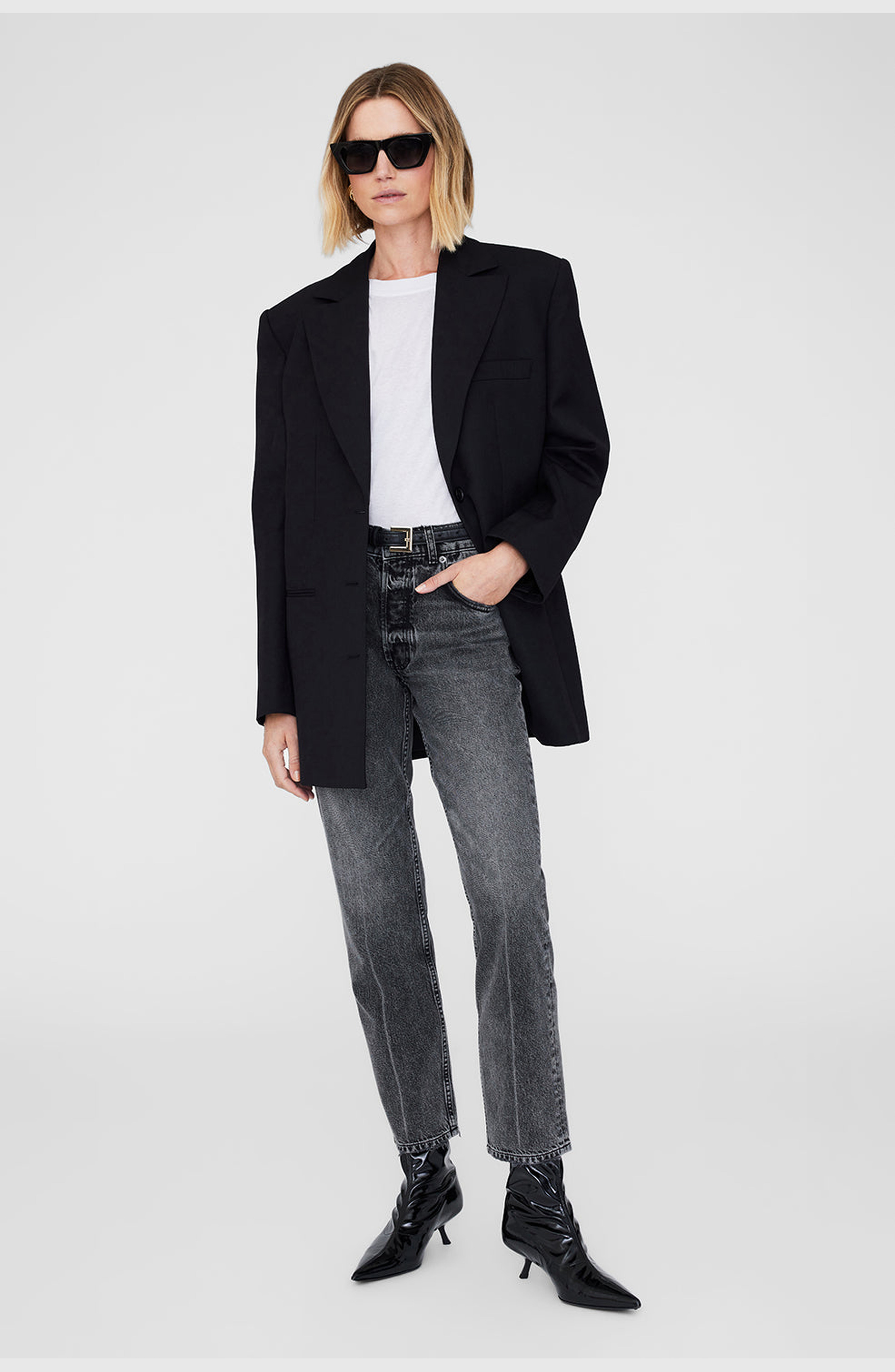 ANINE BING Hilda Boots in High-Shine Black at Nordstrom - 2