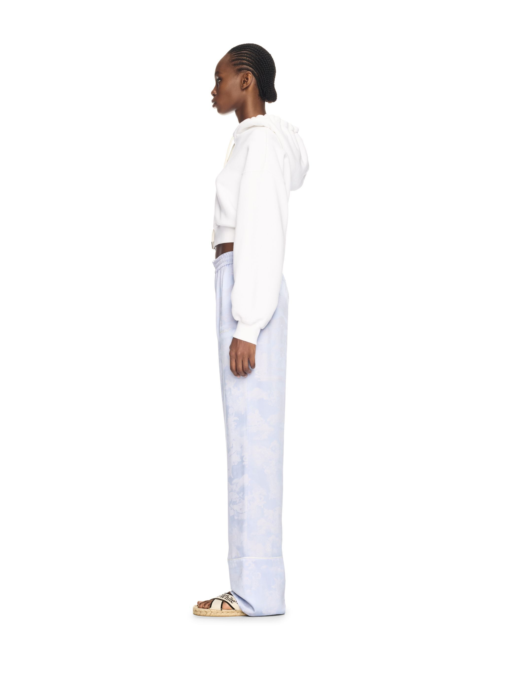 White Bookish Rose Cropped Hoodie - 3